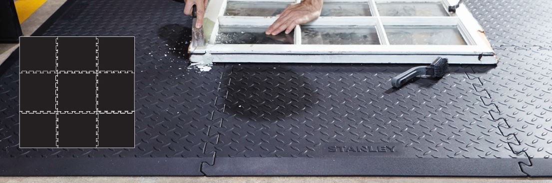 Tapis revêtement anti fatigue modualire pour créer vos surfaces de travail sur mesure.