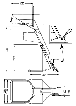 Les dimensions des échelles mobiles de conteneur permettent de sécuriser les opérateurs sur le toit des citernes.