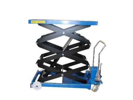 Table élévatrice manuelle 3 ciseaux mobile SC-500-T-M