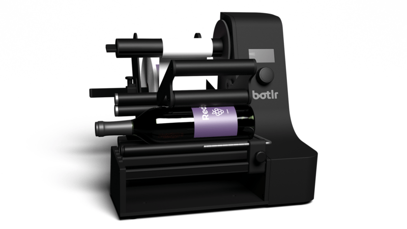 Etiqueteuse de bouteille et contenant cylindrique semi-automatique BOTLR