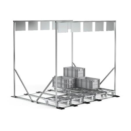 Supermarché FIFO pour emballages et bases roulantes