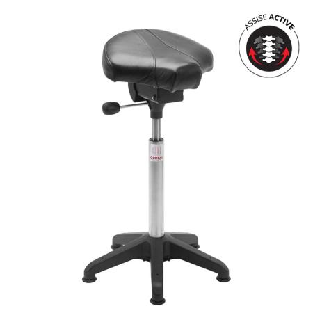 Siège-selle à patins - assise active simili cuir Gamma - Octopus