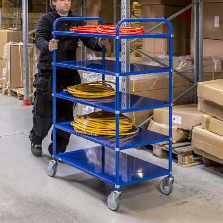 Occasion Chariot desserte haut 3,4 ou 5 étagères réversibles 250 kg - KM4124-EB