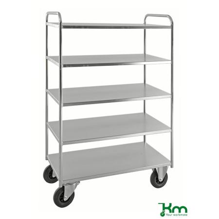 Fabricant Chariot desserte haut soudé 3 ou 5 étagères 400 kg KM4145-EB
