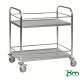 Chariot desserte inox C2 - 2 étagères à barres de maintien KM60357