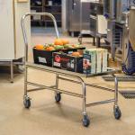 Chariot plateforme surélevée inox C3 avec roulettes inox 100 kg KM60363-S - ACTIVERGO