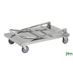 Chariot plateforme inox C2 à poignée repliable 100 kg KM60360 - ACTIVERGO