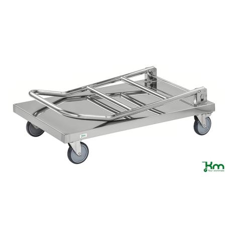 Chariot plateforme inox C2 à poignée repliable 100 kg KM60360