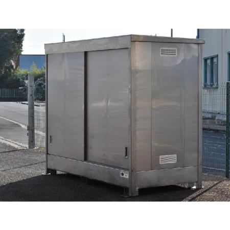 Achat Conteneur de stockage inox pour produits corrosifs - rétention 1100 litres