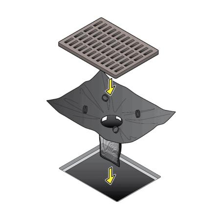 Filtre antipollution plastique pour grille d'égout - récupérateur de granulés