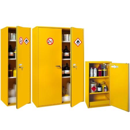 Armoire produits inflammables à fermeture de portes automatique
