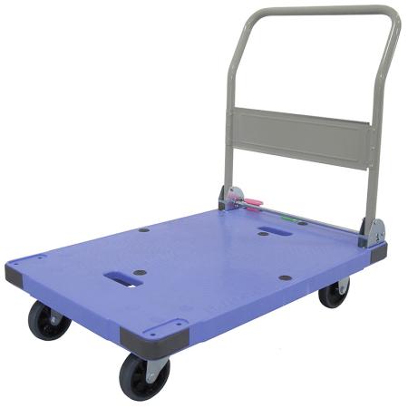 Chariot pliable 300 kg - plateforme plastique - frein au pied