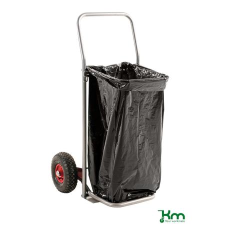 Chariot pour sac poubelle 125 L à roues pneumatiques