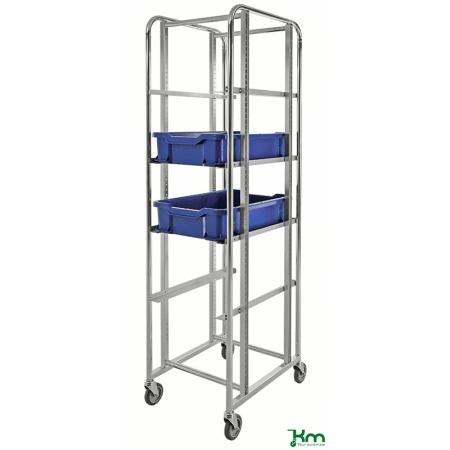 Chariot porte-bacs modulable - tablettes droites ou inclinées 150 kg