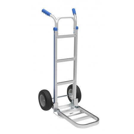 Diable Alu double pelle rabattable - roues pleines increvables - 200 kg