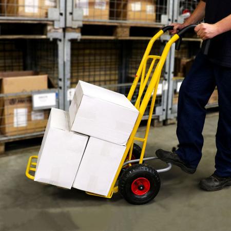 Achat Diable ergonomique acier à double pelle - 250 kg