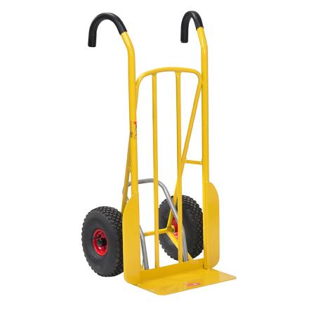 Diable ergonomique acier à protections latérales des roues