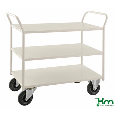 Achat Desserte mobile acier soudée 3 étagères avec rebord KM4176