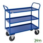 Desserte mobile acier soudée 3 étagères avec rebord KM4176 - ACTIVERGO