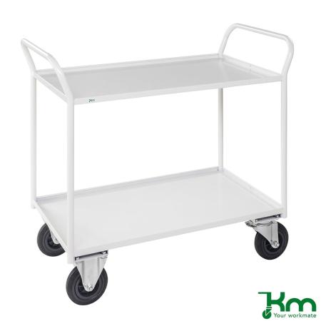 Achat Chariot desserte d'atelier soudé - 2 étagères avec rebord KM4175