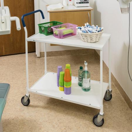 Comparateur Chariot de service à roulettes 2 étagères - poignée verticale KM3730-BJ