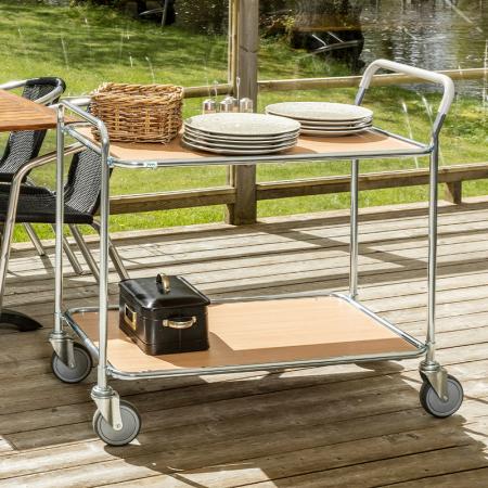 Chariot de service polyvalent 2 étagères - 2 poignées KM30770-6