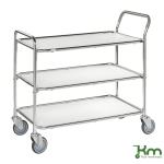 Chariot de service acier 3 étagères stratifiées 2 poignées KM30773-6 - ACTIVERGO