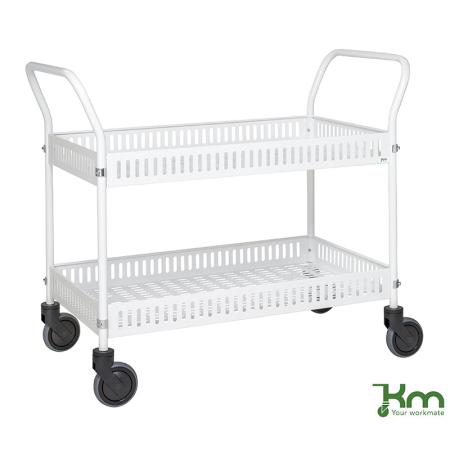 Achat Chariot de service à étagères à rebords et fond ajourés KM4200