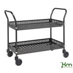 Chariot de service à étagères à rebords et fond ajourés KM4200 - ACTIVERGO