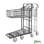 Chariot à poignée ergonomique emboîtable à panier profond - ACTIVERGO