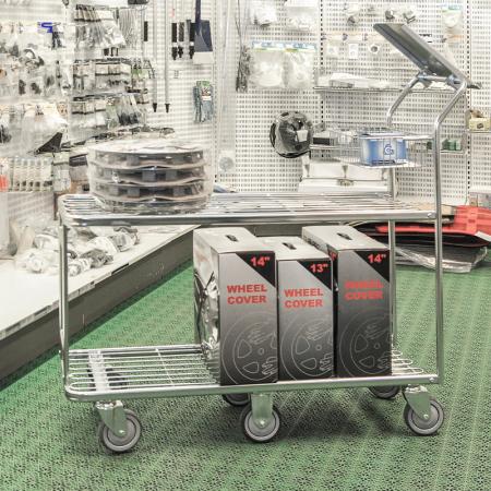 Achat Chariot de mise en rayon 2 étagères longues - 400 kg - modulable