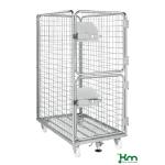 Roll conteneur 4 côtés grillagés 800 kg à frein central KM80-S - ACTIVERGO