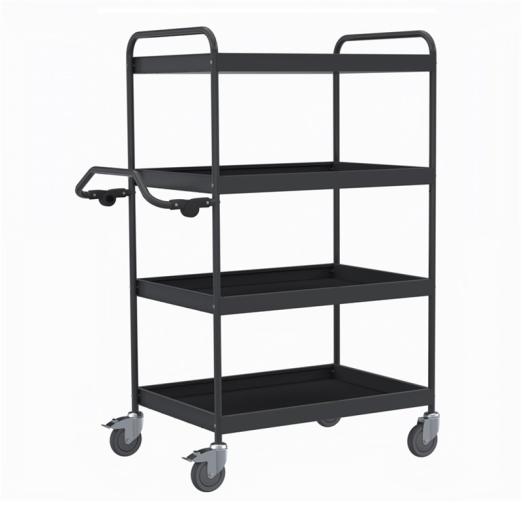 Chariot 4 étagères à poignée ergonomique 200 kg KM4128-ERGO - ACTIVERGO