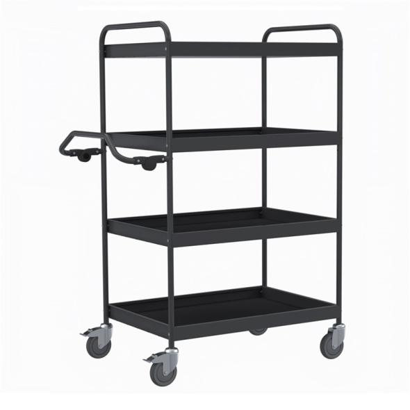 Chariot 4 étagères à poignée ergonomique 200 kg KM4128-ERGO