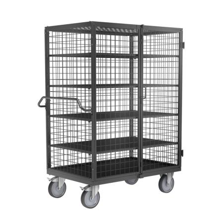 Chariot de sécurité grillagé antivol à poignée ergonomique KMAS-1-ERGO