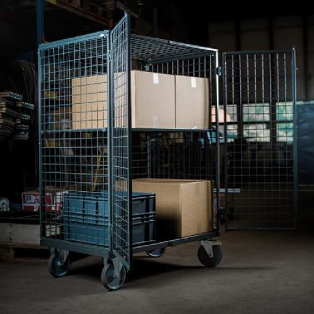 Achat Chariot de sécurité grillagé antivol à poignée ergonomique KMAS-1-ERGO