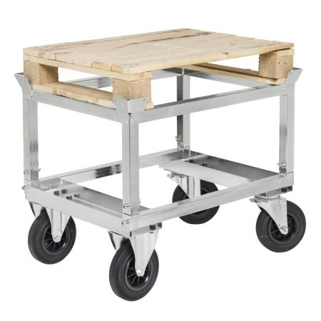 Chariot pour palette avec coins de gerbage / d'arrêt 800 kg KM222-EPH