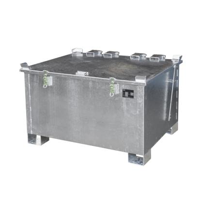 Bac anti-feu pour batteries usagées 280 litres gerbable 3/1