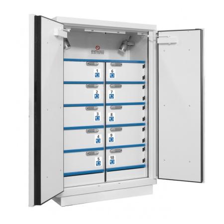 Armoire de sécurité pour batteries 10 compartiments F105 BATTERYSAFE