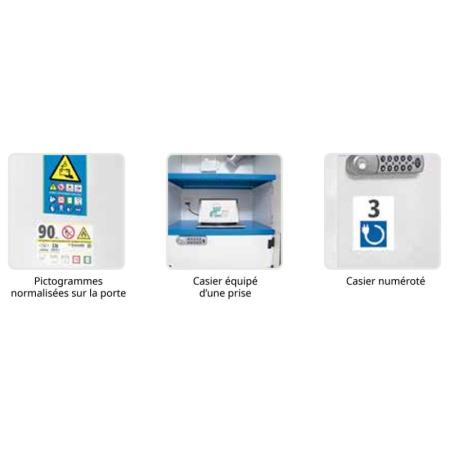 Achat Armoire de sécurité pour batteries 10 compartiments F105 BATTERYSAFE