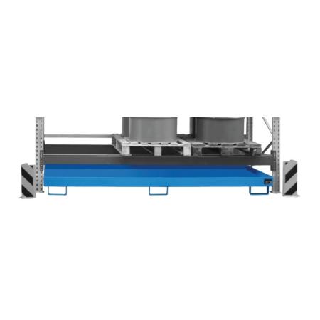 Bac de rétention acier au sol pour rayonnage