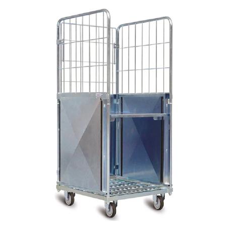 Roll conteneur à fond remontant ergonomique 3 côtés