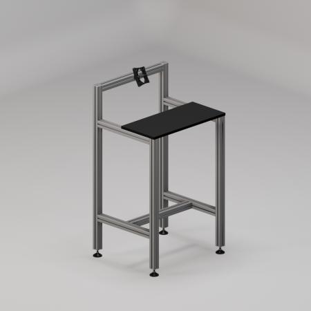 Poste informatique d'atelier debout - bâti aluminium