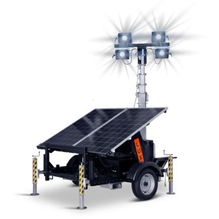 Remorque d’éclairage de chantier autonome - solaire - LUX SOLAR PLUS