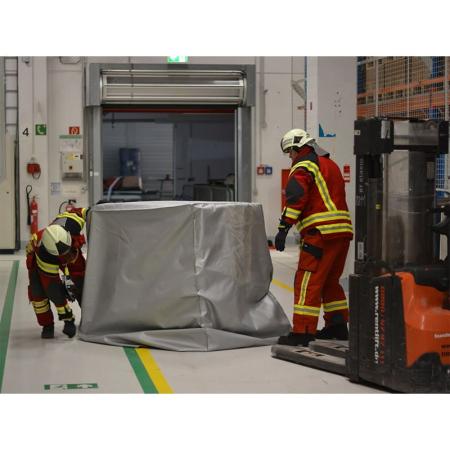 Devis Couverture anti-feu pour caisse palette batteries Lithium 1,25 x 0,85 x 1,16 m