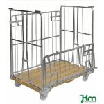 Roll conteneur 500 kg avec fond bois et platines de gerbage - ACTIVERGO