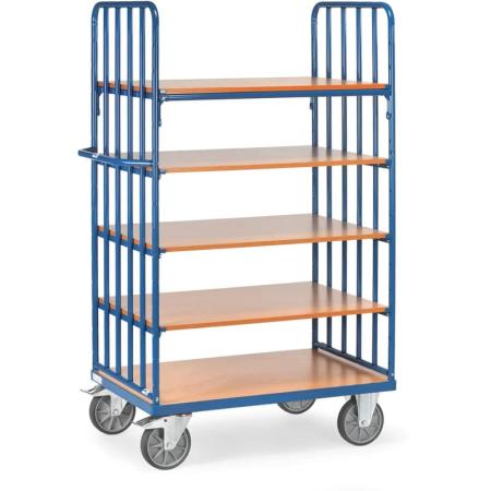 Devis Chariot haut à parois tubulaires - 4 ou 5 étagères réglables au pas