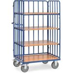 Chariot haut à parois tubulaires - 4 ou 5 étagères réglables au pas - AVMD