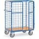 Chariot grillagé pour colis à portes battantes et/ou toit