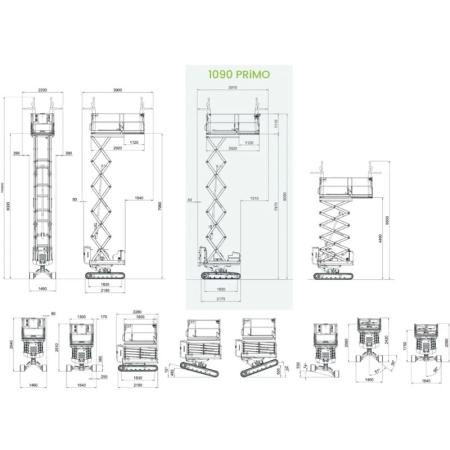 Fabricant Nacelle tout terrain à ciseaux autonivelante 10m BIBI 1090-BL EVO